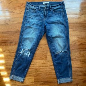 Abercrombie and Fitch distressed boyfriend jeans